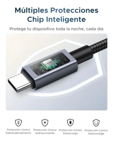 UGREEN ▫️ Nexode Cabo USB-C PD 3.1 de 240 W com Ecrã LED Digital (2 m) 7