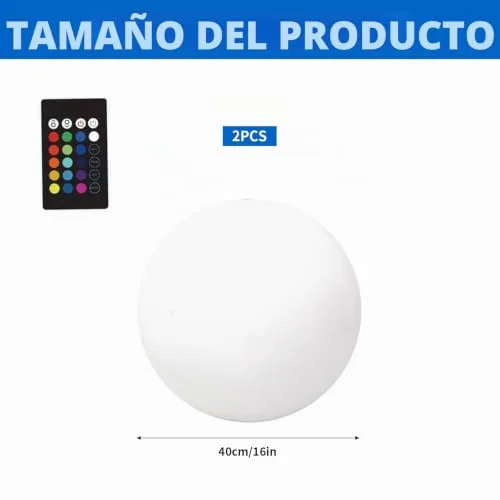 HUIKUANGEU ▫️ Luzes flutuantes, 2 unidades de bolas gigantes insufláveis com LED, luzes LED para piscina, bolas insufláveis de praia, para festas na piscina e na praia, jogos aquáticos 2