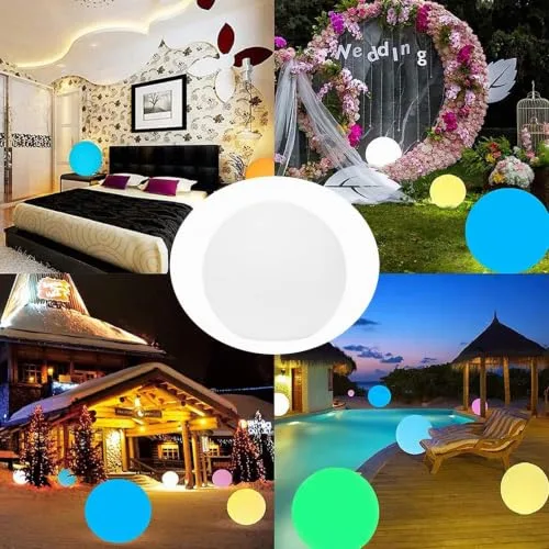 HUIKUANGEU ▫️ Luzes flutuantes, 2 unidades de bolas gigantes insufláveis com LED, luzes LED para piscina, bolas insufláveis de praia, para festas na piscina e na praia, jogos aquáticos 7