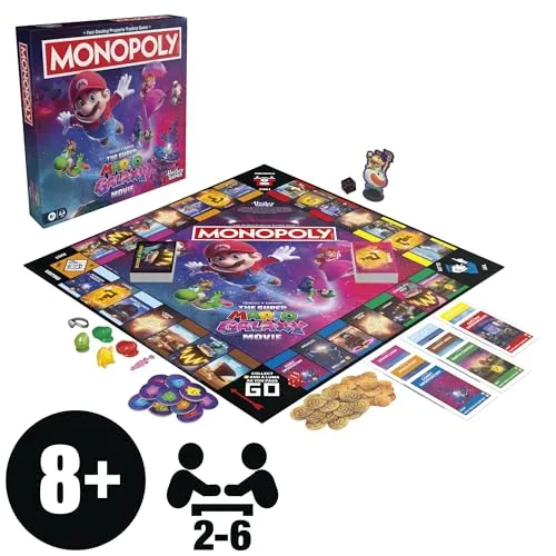 Monopoly ▫️ Super Mario Galaxy – O Filme – Jogo de Mesa | Jogos divertidos para toda a família: crianças, adolescentes e adultos | De 2 a 6 jogadores | Idade: 8+ - Versão em espanhol 2