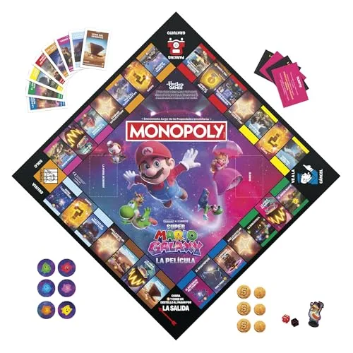 Monopoly ▫️ Super Mario Galaxy – O Filme – Jogo de Mesa | Jogos divertidos para toda a família: crianças, adolescentes e adultos | De 2 a 6 jogadores | Idade: 8+ - Versão em espanhol 3