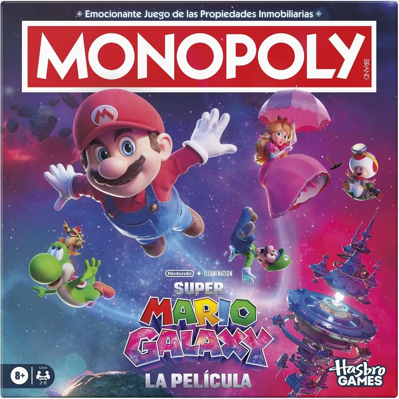 Monopoly ▫️ Super Mario Galaxy – O Filme – Jogo de Mesa | Jogos divertidos para toda a família: crianças, adolescentes e adultos | De 2 a 6 jogadores | Idade: 8+ - Versão em espanhol