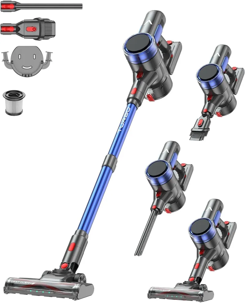 aonus ▫️ A10 Aspirador sem fio 55 kPa, 500 W de potência de sucção, 70 minutos de autonomia, ecrã tátil, leve, anti-emaranhamento, autoestável, para animais de estimação, tapetes e pisos duros, azul