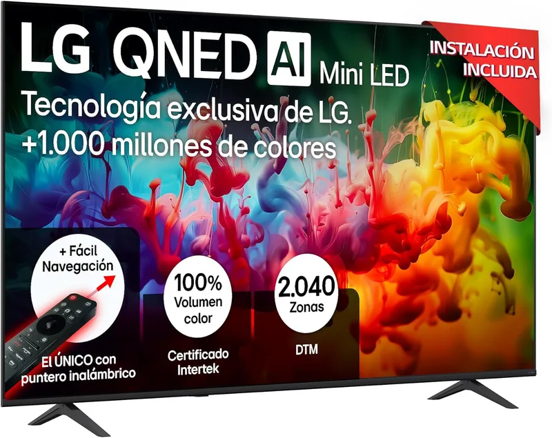 LG ▫️ 75QNED70B6A - TV de 75", QNED MiniLED, 4K AI, Smart TV, WebOS 25, 94% sem reflexos, processador alpha5 Gen7 AI, 120 Hz, Super Upscaling, HDR10 e Dolby Digital Plus, Alexa/Google Assistant, Preto