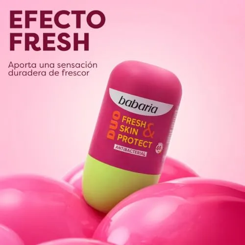 Babaria ▫️ Desodorizante para Mulher e Homem Duo Fresh&SkinProtect | Sem álcool | Protege contra a transpiração durante 48 horas | Antitranspirante | Retarda o crescimento dos pêlos | Vegano | 50 ml 3