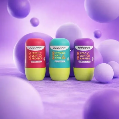 Babaria ▫️ Desodorizante para Mulher e Homem Duo Fresh&SkinProtect | Sem álcool | Protege contra a transpiração durante 48 horas | Antitranspirante | Retarda o crescimento dos pêlos | Vegano | 50 ml 7