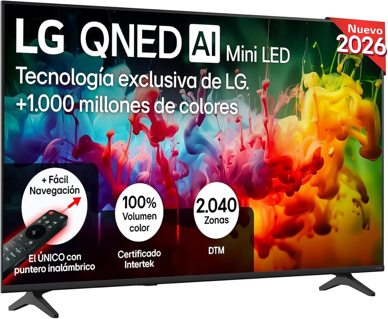LG ▫️ 55QNED70B6C - Smart TV QNED MiniLED com IA, 55" 4K sem reflexos 94%, 2026 | QNED MiniLED, Smart TV, WebOS 25, Processador Alpha 5 Gen7 AI, 120 Hz, Super Upscaling, HDR10 e Dolby Digital Plus, Preto