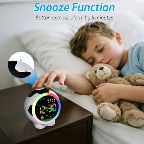 GUUMUXIN ▫️ Despertador digital infantil com luz noturna, alarme duplo, 6 tons, 9 níveis de volume, 3 níveis de luminosidade, repetição, data, recarregável por USB, para meninos e meninas 6