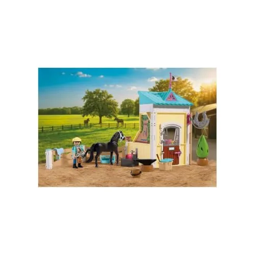 PLAYMOBIL ▫️ I Love Horses | Pequeno estábulo com ferrador | Box para cavalos com forja luminosa, ferramentas e acessórios para cuidados com os cavalos | para crianças a partir dos 4 anos | 72131 2