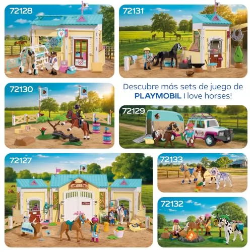 PLAYMOBIL ▫️ I Love Horses | Pequeno estábulo com ferrador | Box para cavalos com forja luminosa, ferramentas e acessórios para cuidados com os cavalos | para crianças a partir dos 4 anos | 72131 6