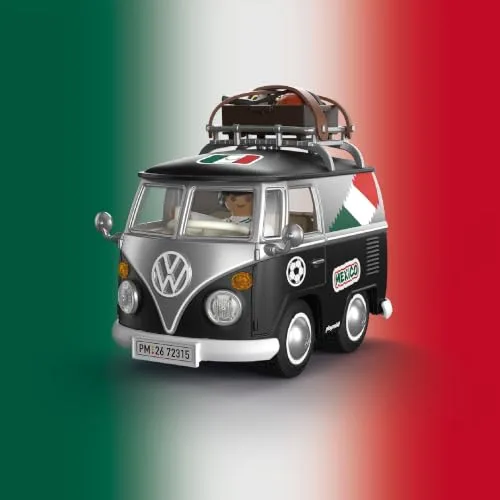 PLAYMOBIL ▫️ Volkswagen | Volkswagen T1 Camper Edição Mex | Camper retro com equipamento desportivo, porta-bagagens e folha de autocolantes | para crianças a partir dos 4 anos | 72315 2
