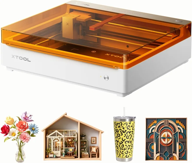 xTool ▫️ M2 Gravadora a Laser de 10 W com Dupla Câmara Integrada, Máquina de Gravação a Laser Fechada de Classe 1 para Acrílico, Madeira, Couro e Contraplacado, Máquina de Artesanato DIY para Principiantes