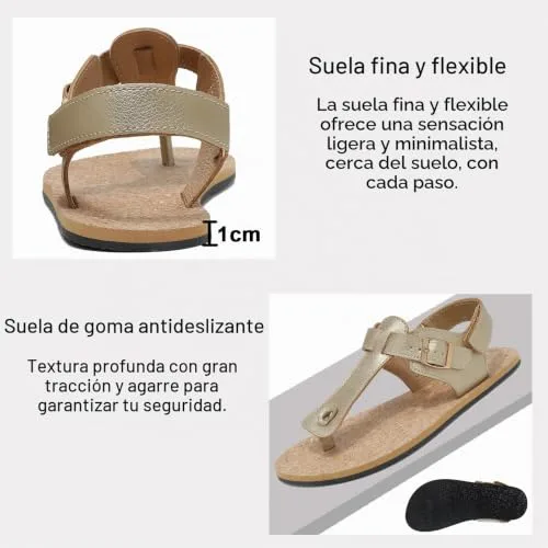 chetoria ▫️ Sandálias Barefoot para mulher, de verão, sandália dourada, plana, chinelo 4