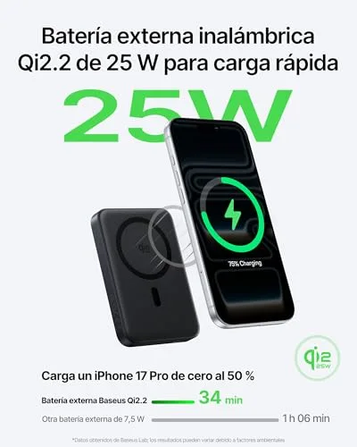 Baseus ▫️ EnerFill FM21 Qi2.2 25W Powerbank Magsafe, Bateria Externa Magnética de 10 000 mAh, Carregamento Rápido PD 45W via USB-C, Powerbank com Carregamento Sem Fios para iPhone 18, 17, 16, 15 Pro MAX 3