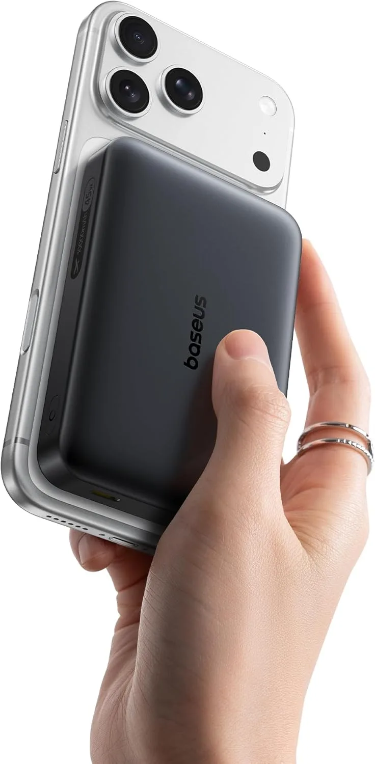 Baseus ▫️ EnerFill FM21 Qi2.2 25 W Powerbank Magsafe, Bateria Externa Magnética de 10 000 mAh, Carregamento Rápido PD 45 W via USB-C, Powerbank com carregamento sem fios para iPhone 17, 16, 15 Pro MAX