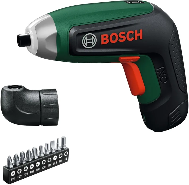 Bosch ▫️ Chave de parafusos a bateria IXO8 (inclui adaptador angular, conjunto de 10 pontas e bateria, em caixa de cartão)