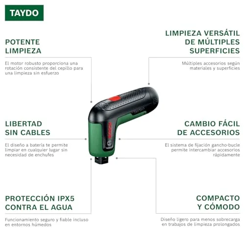 Bosch ▫️ TAYDO (UniversalBrush 4V) Escovas elétricas a bateria (inclui kit de 12 acessórios e bolsa de transporte, em caixa de cartão) 3