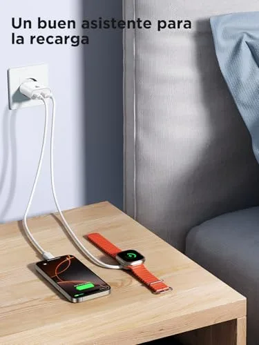 Aioneus ▫️ Conjunto de 2 carregadores USB-C de carregamento rápido de 20 W para iPhone com tomada USB e 2 portas 4
