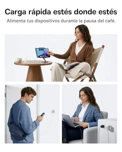 Baseus ▫️ Carregador USB-C de 45 W com GAN e cabo de 1 m, adaptador de carregamento rápido PPS PD para Samsung S25 Ultra/S24, iPhone 17/16/15 Pro MAX, iPad, MacBook, Pixel 6