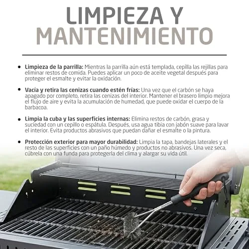 Amig ▫️ Churrasqueira a gás IGNIS 4+1 (4 queimadores + 1 lateral) - 123 x 55 x 110 cm - Superfície de cozedura 60 x 38 cm - Com termómetro, tabuleiros laterais, rodas e grelha em ferro fundido - Preto 5