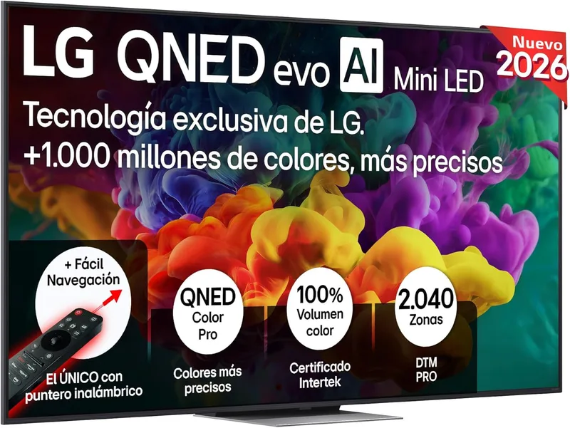 LG ▫️ 86QNED86B6B - TV de 86", 4K QNED EVO MiniLED, Smart TV, 94% sem reflexos, WebOS 26, processador α8 AI Gen3, VRR de 144 Hz, Dolby Vision e Dolby Digital Plus, Alexa/Google Assistant, Preto