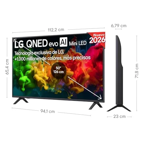 LG ▫️ 50QNED80B6B - Smart TV QNED EVO AI de 50" 4K, 94% sem reflexos, 2026 2