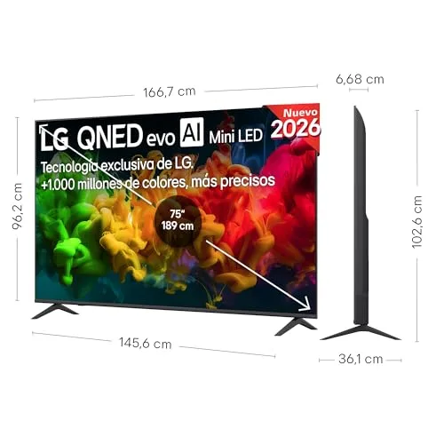 LG ▫️ 75QNED80B6A - Smart TV QNED EVO AI de 75 polegadas, 4K, sem reflexos a 94%, 2026 2