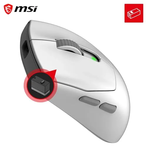MSI ▫️ Forge GM340 Wireless White - Rato ótico sem fios para jogos 2