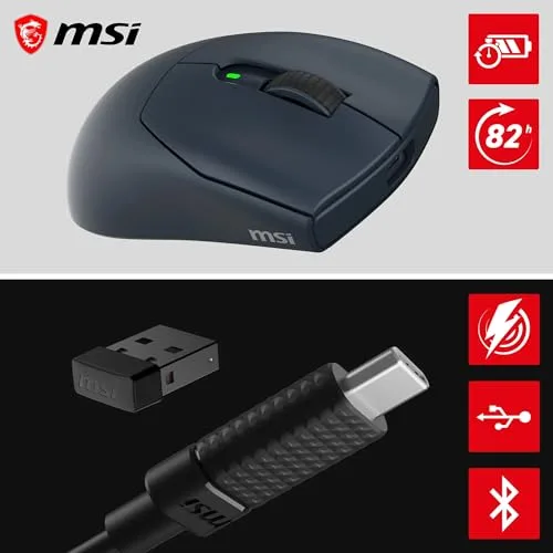 MSI ▫️ Forge GM340 Wireless Navy - Rato sem fios para jogos 4