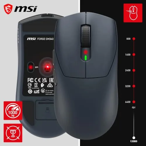 MSI ▫️ Forge GM340 Wireless Navy - Rato sem fios para jogos 5