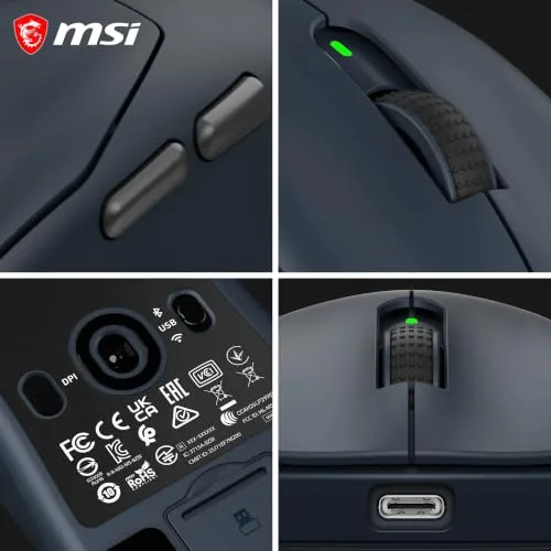 MSI ▫️ Forge GM340 Wireless Navy - Rato sem fios para jogos 6