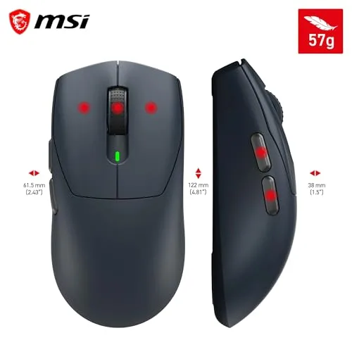 MSI ▫️ Forge GM340 Wireless Navy - Rato sem fios para jogos 7