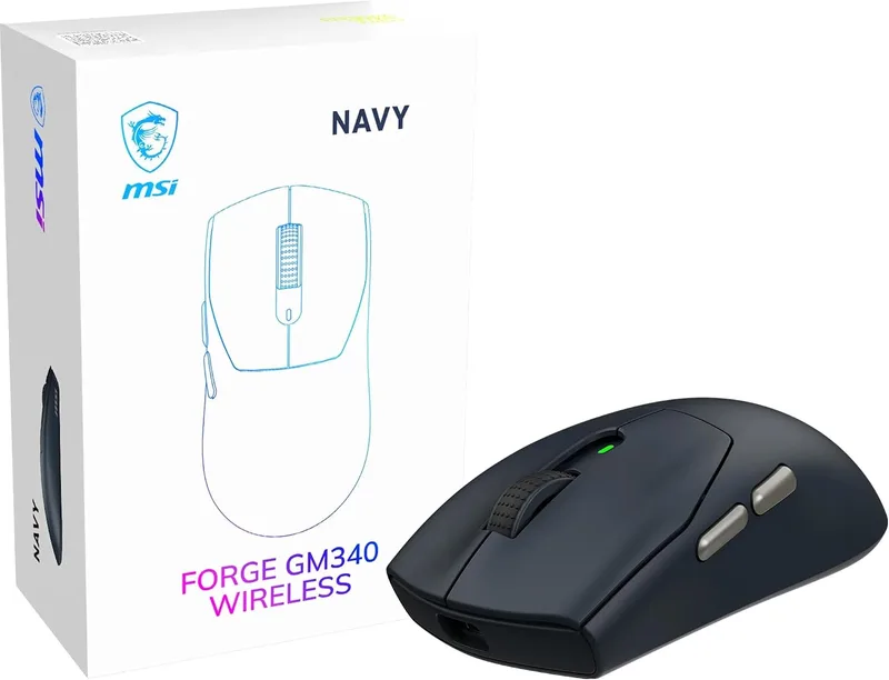 MSI ▫️ Forge GM340 Wireless Navy - Rato sem fios para jogos