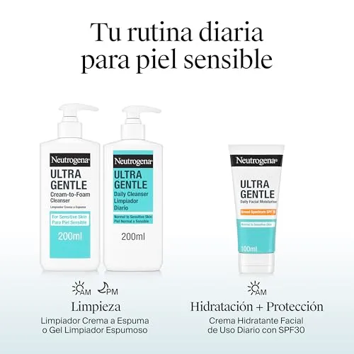 Neutrogena ▫️ Ultra Gentle Creme Hidratante Facial FPS 30, com CICA, 100 ml 7