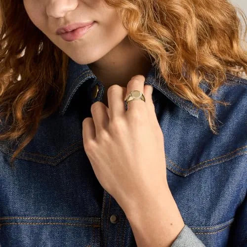 Fossil ▫️ Ellis Mulher Anel em aço inoxidável com tom dourado, JF049817105 2