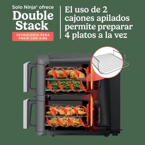 Ninja ▫️ Double Stack XL, Fritadeira de Ar Quente, 9,5 L, Pedra Dourada, SL451EUSD 3