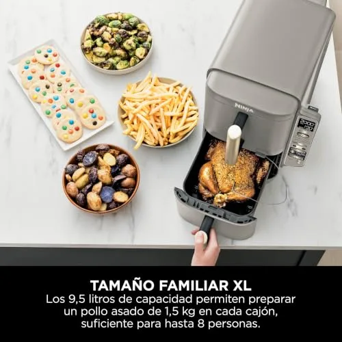 Ninja ▫️ Double Stack XL, Fritadeira de Ar Quente, 9,5 L, Pedra Dourada, SL451EUSD 6
