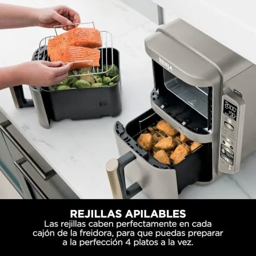Ninja ▫️ Double Stack XL, Fritadeira de Ar Quente, 9,5 L, Pedra Dourada, SL451EUSD 7