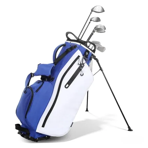 VEVOR ▫️ Saco de tacos de golfe VEOVR com 7 compartimentos, 6 bolsos de arrumação, saco de golfe em poliéster, com divisória ao longo de todo o comprimento, alças para os ombros, suporte e capa de chuva 4
