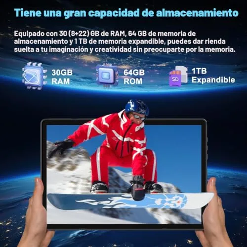 DMOAO ▫️ Tablet de 10 polegadas com Android 15, 30 GB de RAM + 2 TB de ROM expansível, Widevine L1 4