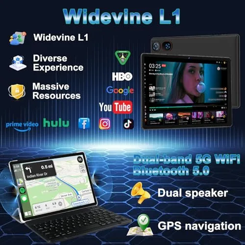 DMOAO ▫️ Tablet de 10 polegadas com Android 15, 30 GB de RAM + 2 TB de ROM expansível, Widevine L1 7
