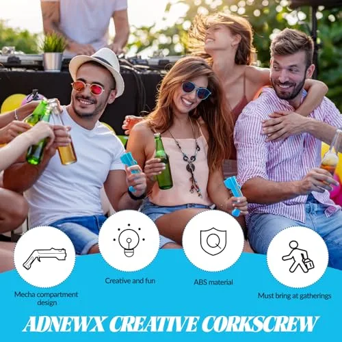 ADNEWX ▫️ Abridor de garrafas em forma de pistola, Cap Gun – Abridor de garrafas de cerveja azul 6