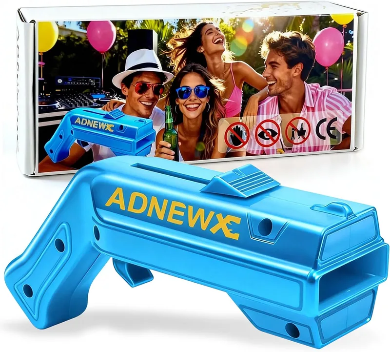 ADNEWX ▫️ Abridor de garrafas em forma de pistola, Cap Gun – Abridor de garrafas de cerveja azul
