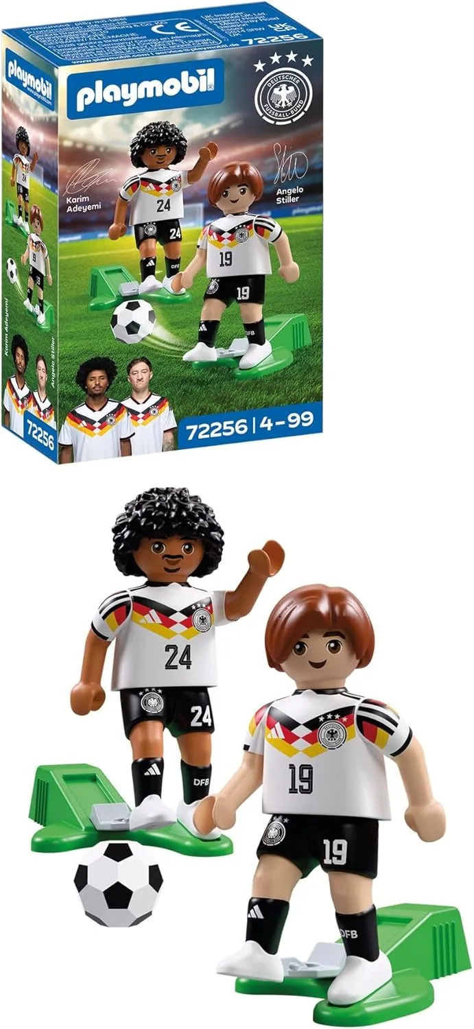 PLAYMOBIL ▫️ DFB | Conjunto de jogadores Adeyemi e Stiller | Conjunto de futebol | Figuras de futebol | 72256