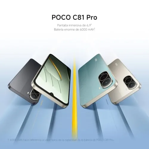 XIAOMI ▫️ Smartphone POCO C81 Pro 4+256 GB Preto Bateria de 6000 mAh 5