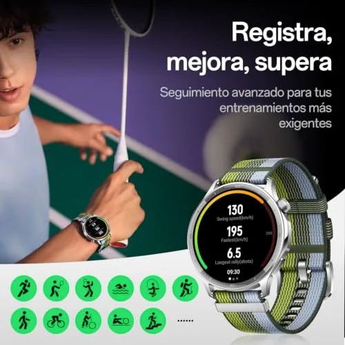 OPPO ▫️ Watch S – Relógio inteligente, ecrã AMOLED de 1,96 polegadas, mais de 100 modos desportivos, chamadas via Bluetooth, até 12 dias de autonomia 3