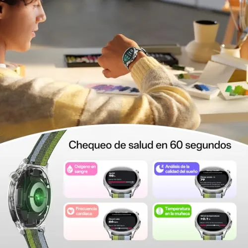 OPPO ▫️ Watch S – Relógio inteligente, ecrã AMOLED de 1,96 polegadas, mais de 100 modos desportivos, chamadas via Bluetooth, até 12 dias de autonomia 4
