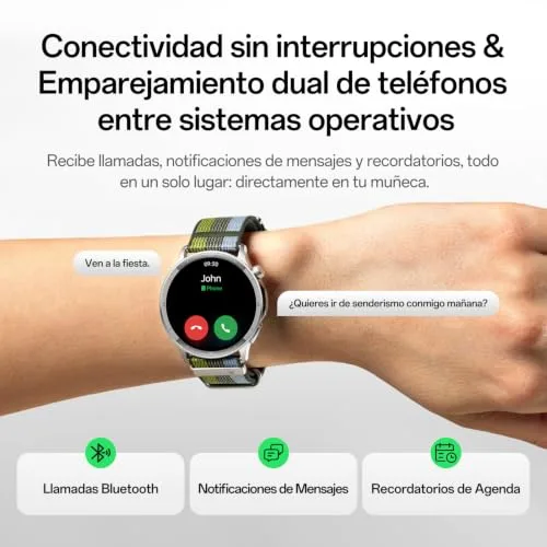 OPPO ▫️ Watch S – Relógio inteligente, ecrã AMOLED de 1,96 polegadas, mais de 100 modos desportivos, chamadas via Bluetooth, até 12 dias de autonomia 6