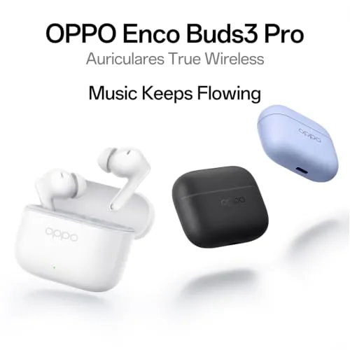 OPPO ▫️ Auscultadores sem fios Enco Buds3 Pro, Enco Master EQ, Glaze White 6