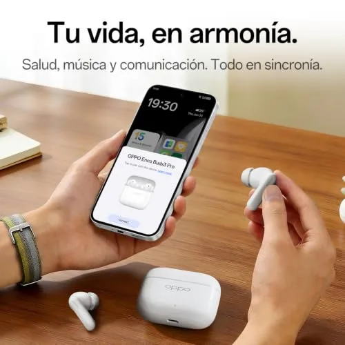 OPPO ▫️ Auscultadores sem fios Enco Buds3 Pro, Enco Master EQ, Glaze White 7
